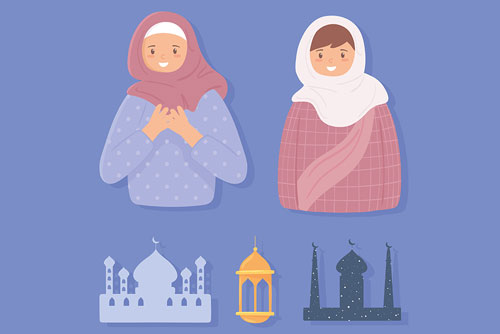 دانلود وکتور دختر با حجاب اسلامی EPS رایگان